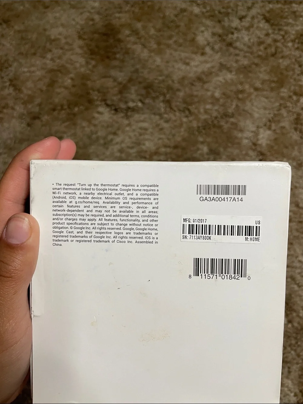 Google Home Smart Speaker 1st Gen Voice Assistant WiFi Bluetooth‎ White
